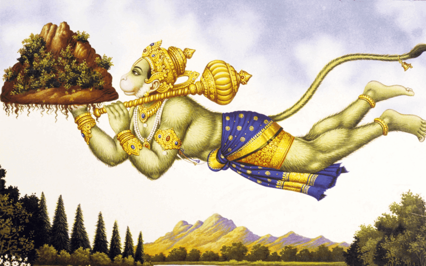 Mountain Lord Hanuman airliftedLord Hanuman airlifted