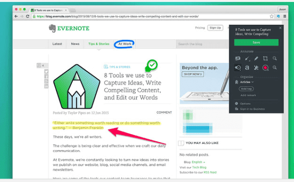 EVERNOTE WEB CLIPPER