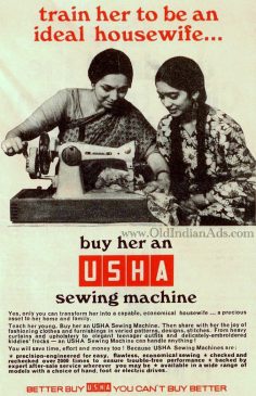 Old Indian Print Ads -1972 usha sewing machine ad