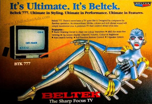 Old Indian Print Ads -1977 beltek tv ad