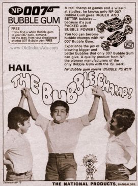 Old Indian Ad - 1979 np bubblegum ad