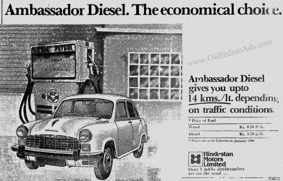 Old Indian Ad - ambassador car ad