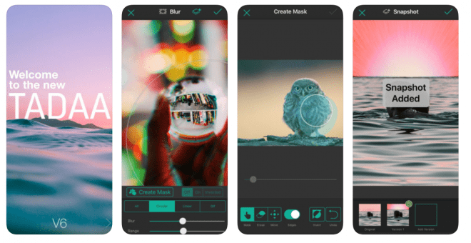 tadaa photo editing app for iphone