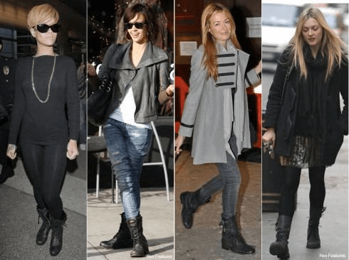 Celebs in Allsaints | Womens combat boots, Combat boot outfits