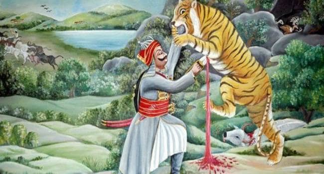 Prithviraj chauhan killing lion when he was a minot